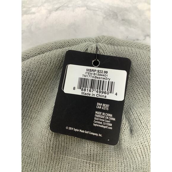 Taylor Made Men's Gray Beanie Hat Embroidered Logo Knit Casual Winter L25-12 - Picture 7 of 8